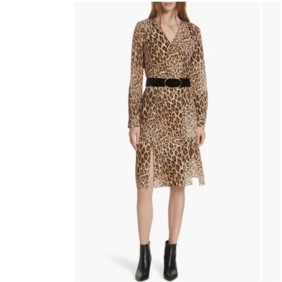 FRAME DENIM Leopard Print Silk Dress NWOT - Picture 4 of 14